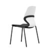 Stylish black and white visitor chair Kaleido with S shaped back