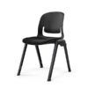 Durable all black visitor chair Palette with seat pad and Aluminium frame