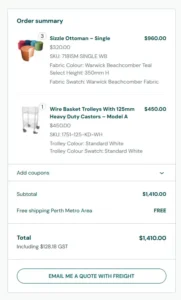 Email Me A Quote Button