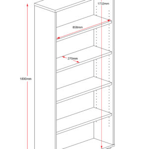 1782 Bookcase 1800mm High Line Drawing.jpg