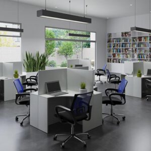 1988 Iso Study Carrel 4x Nest Of 4 Desks Side View.jpg