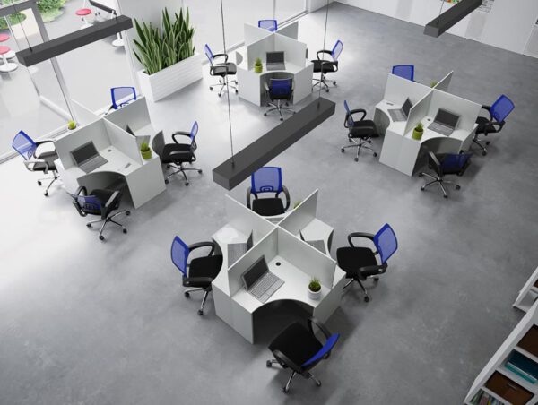 1988 Iso Study Carrel 4x Nest Of 4 Desks Top View.jpg