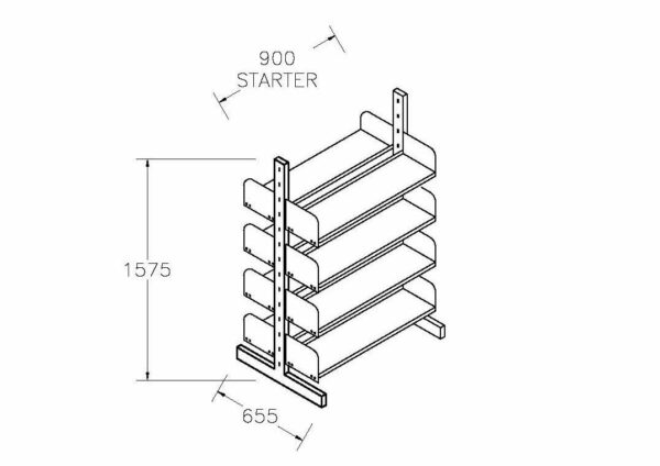 Hydestor Static Double Sided Starter Library Shelving 1.jpg