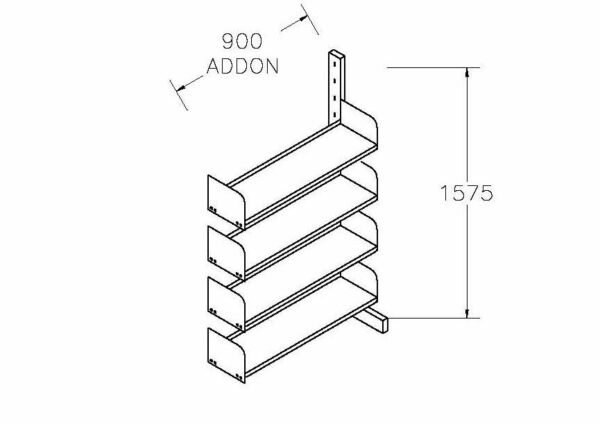 Hydestor Static Single Sided Extension Library Shelving 1.jpg