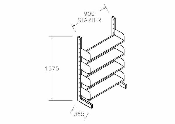 Hydestor Static Single Sided Starter Library Shelving 1.jpg