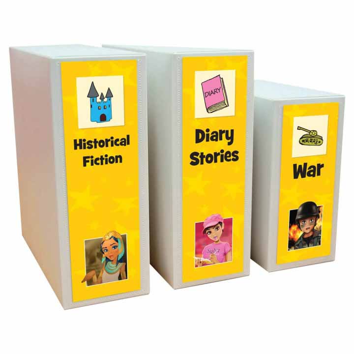 Junior Genre Divider Signs In Shelf Divider Stands.jpg