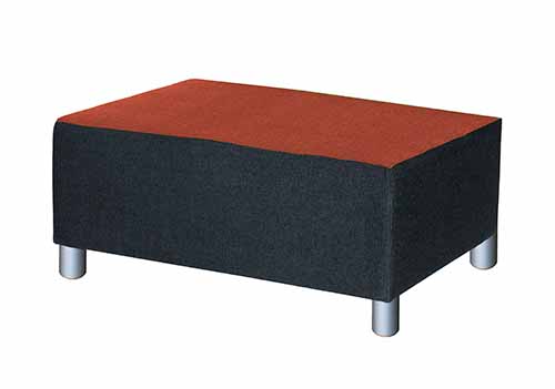 Web Domino 2 Seat Ottoman Chrome Legs Graphite Papaya.jpg