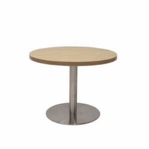 Web Round Coffee Table With Flat Base Natural Oak Top Chrome Base.jpg