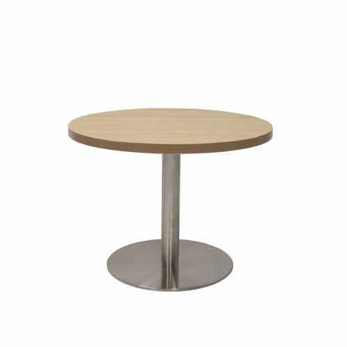 Web Round Coffee Table With Flat Base Natural Oak Top Chrome Base.jpg