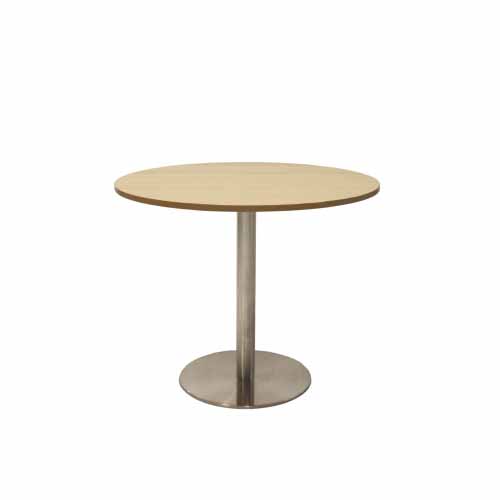Web Round Table With Flat Base Natural Oak Top Chrome Base.jpg