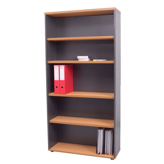 Bookcase Beech And Ironstone 1800h.jpg