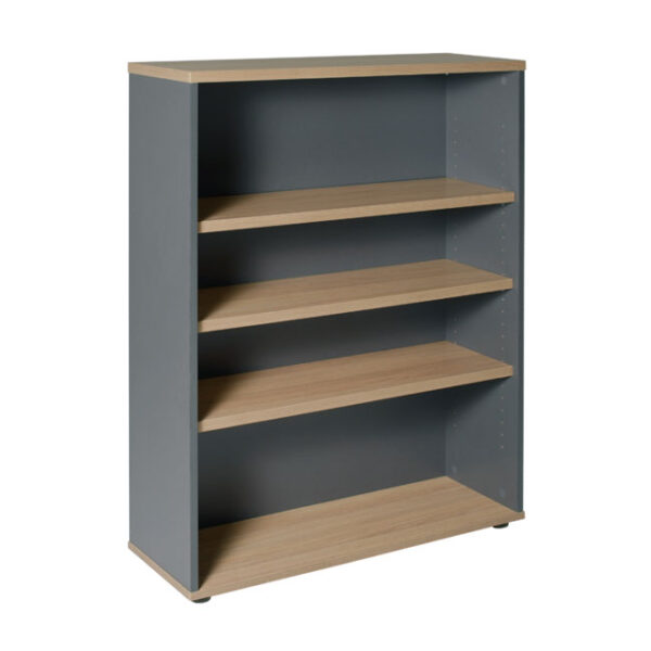 Webo Bookcase Natural Oak And Ironstone 1200h.jpg