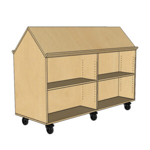 Library Bookcase with slanted top on castors