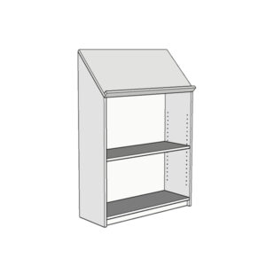 Library Bookcase with slanted top 1 bay