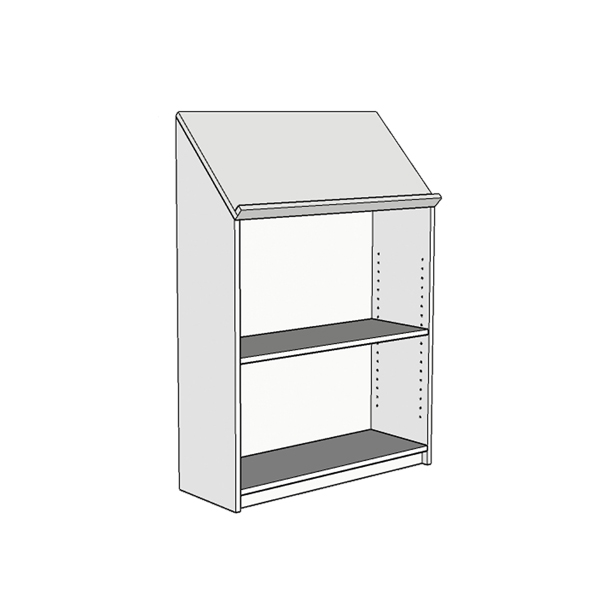 Library Bookcase with slanted top 1 bay