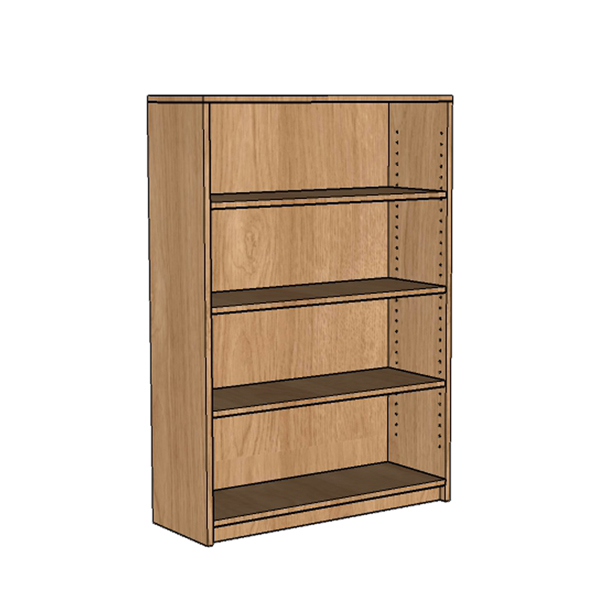 Straight Top Library Bookcase 1 Bay