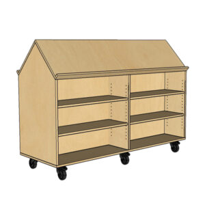 Library Bookcase with slanted top on castors