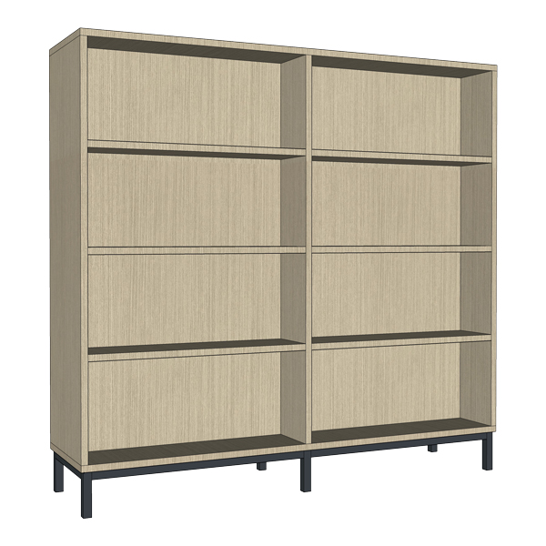 1792 Steel Base Library Bookcase 2 Bay Single Sided