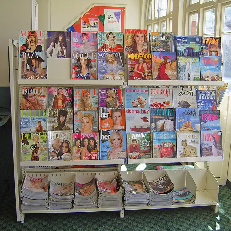2 and 3 tier and divider magazine display