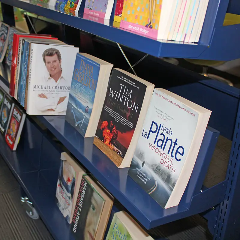 Hydestor paperback shelf closeup