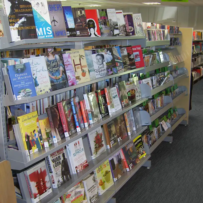 Paperback display shelving oyster grey edited