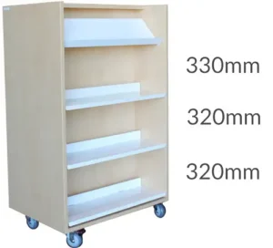 Universal Library Shelving 1500 Castors 1display&3flat