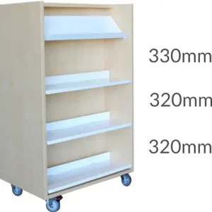 Universal Library Shelving 1500 Castors 1display&3flat