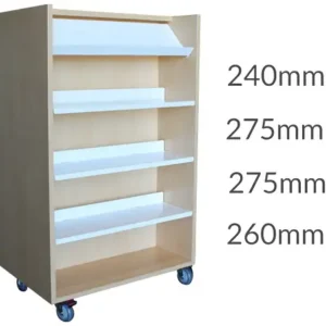 Universal Library Shelving 1500 Castors 1display&3flat&base