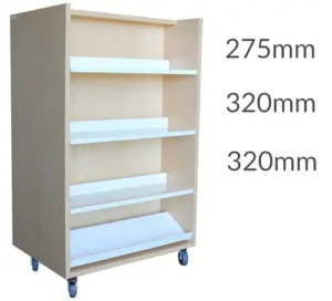 Universal Library Shelving 1500 Castors 3flat&1display