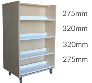Universal Library Shelving 1500 Castors 4flat