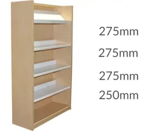 Universal Library Shelving 1500 Plinth 1display&3flat&base