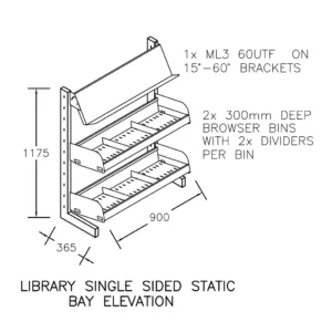 1 bay picture book shelving cad