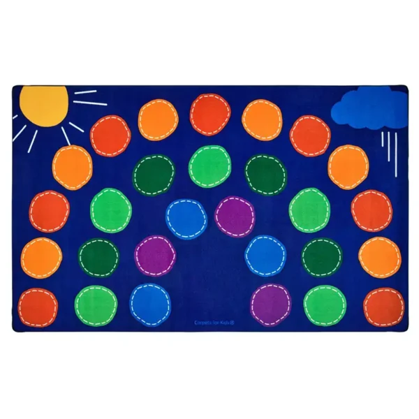 Education Quality Rainbow Classroom Seating Rug