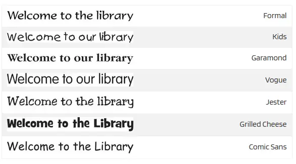 Font Styles For Custom Perspex Signage