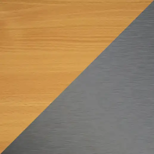 Beech Top With Stainless Steel Base