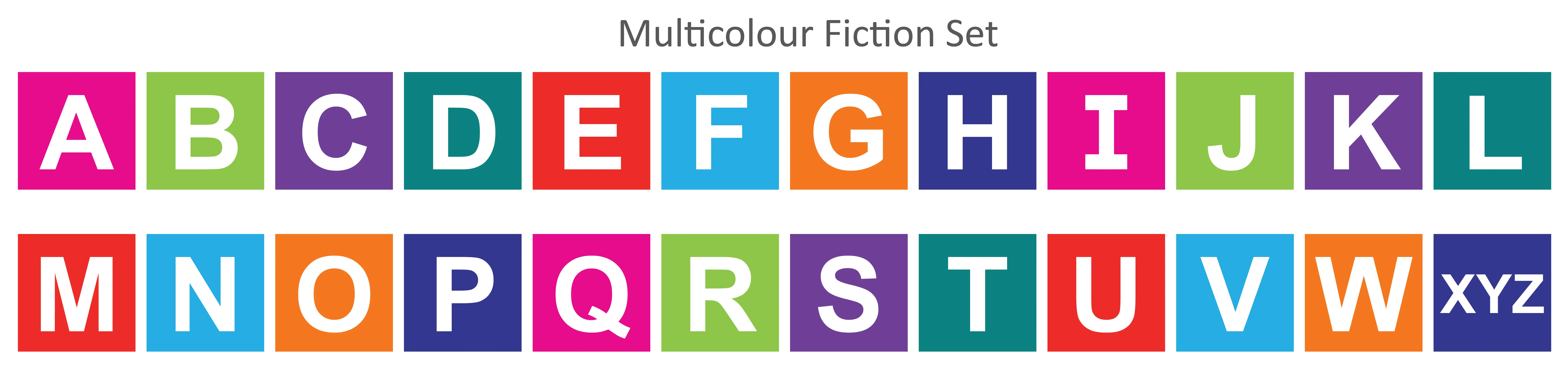 Multicolour alphabet fiction sticker set