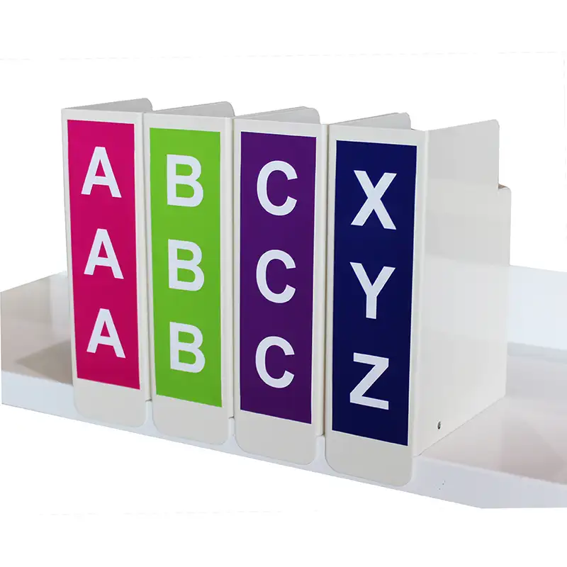 Hydestor metal index blocks for library wayfinding