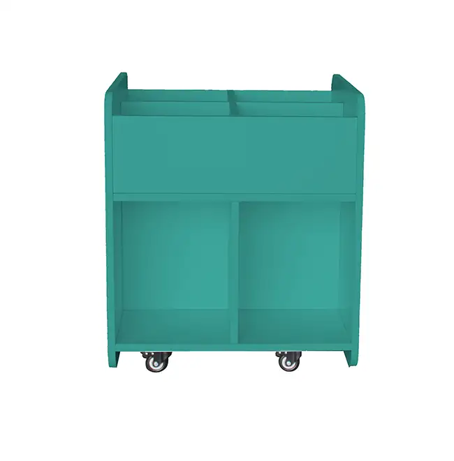 7208 Mobile Library Browser bookcase in Teal