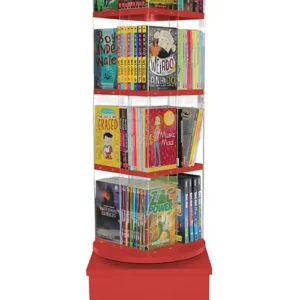 2594 Library book display carousel Spinner Red