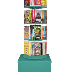 2609 Teal Library book display Spinner On Castors