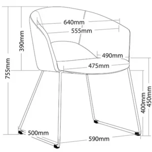 6740 Tonic Visitor Chair With Dimensions