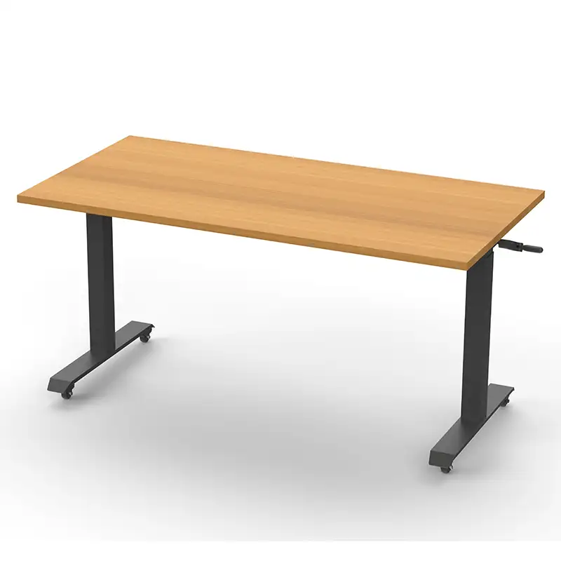 Boost Crank Flip Top Table Black Frame Beech Top