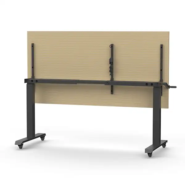 Boost Crank Flip Top Table Black Frame Oak Top Storage