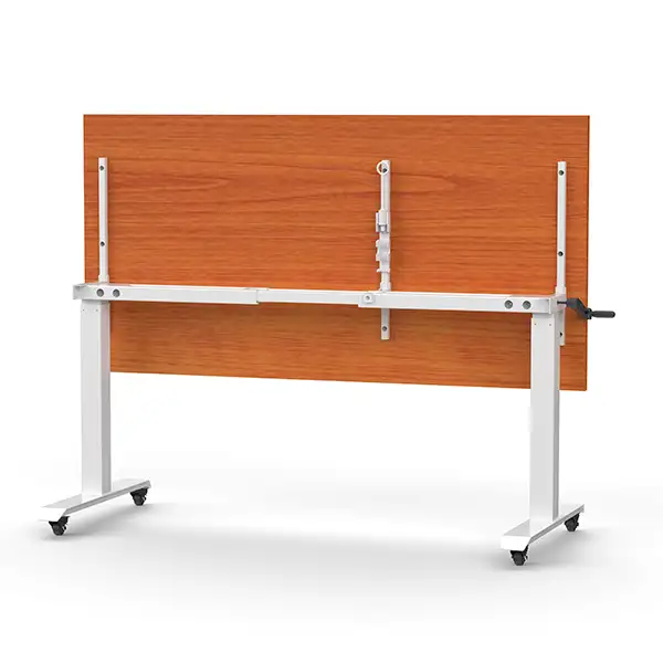 Boost Crank Flip Top Table White Frame Cherry Top Storage