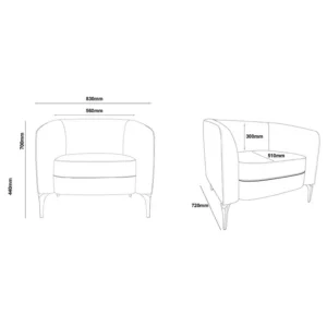 6754 Liso 1 Seat Lounge Line Drawing