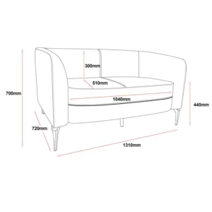 6755 Liso 2 Seat Lounge Line Drawing