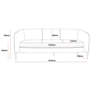 6756 Liso 3 Seat Lounge Line Drawing