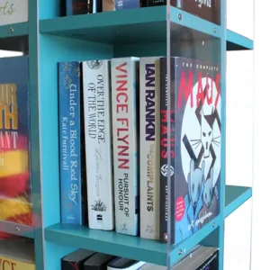 Display Paperback Book Spinner Teal Close Up Shelf 2621